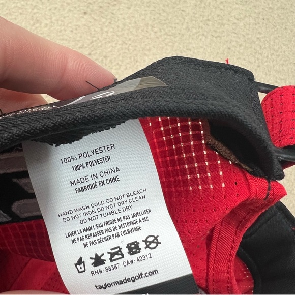 TaylorMade Golf Hat TP5 M3 Performance Tour Adjustable Strap Cap Red White OSFA - Picture 8 of 8